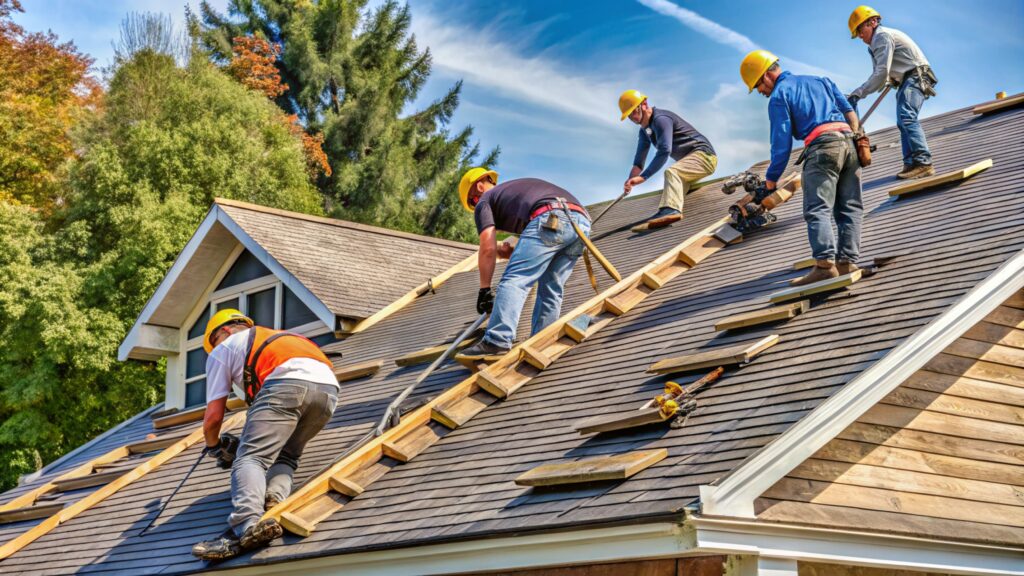 workers-installing-roofing-shingles-new-house-showcasing-quality-construction-skilled